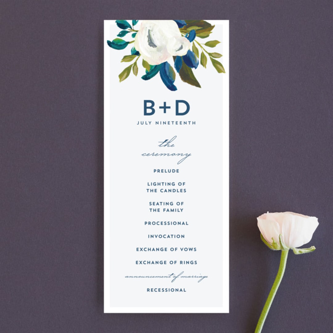 "Our Something Blue" - Wedding Programs in Ocean by AK Graphics - Front