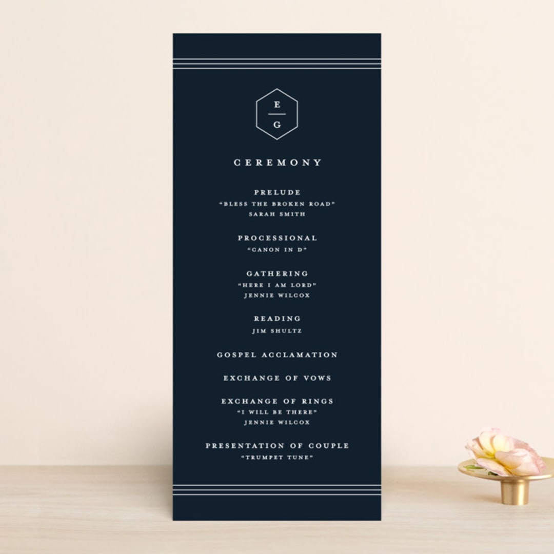 "Next Adventure" - Wedding Programs in Navy by Stacey Meacham - Front