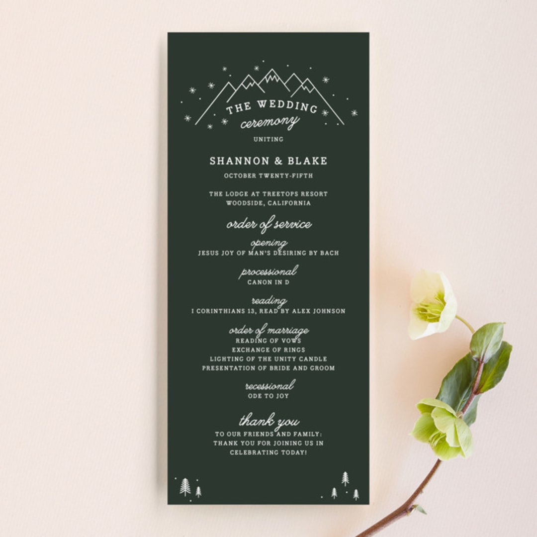 "Adventurous" - Wedding Programs in Forest by Sarah Brown - Front