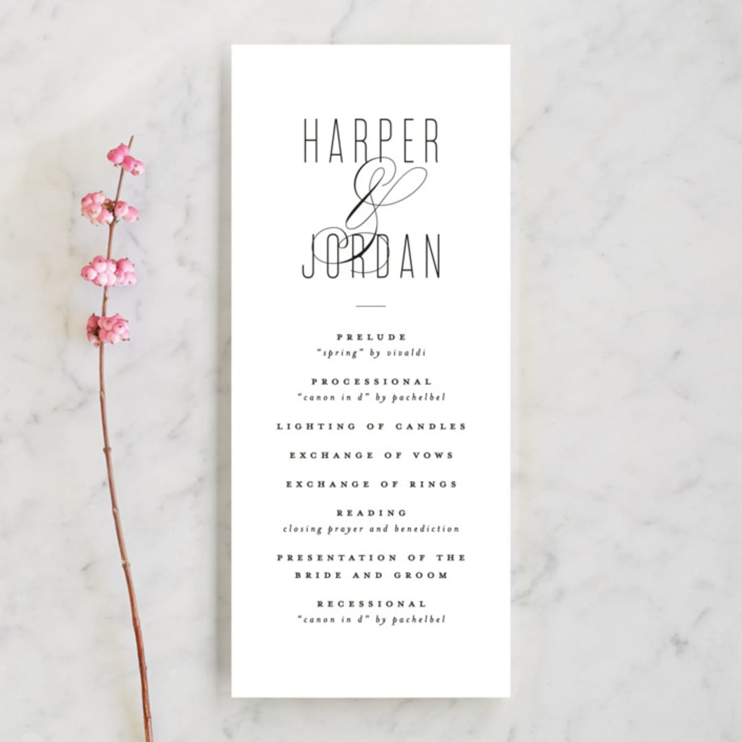 "Scripted Ampersand" - Wedding Programs in Classic by Roxy Cervantes - Front
