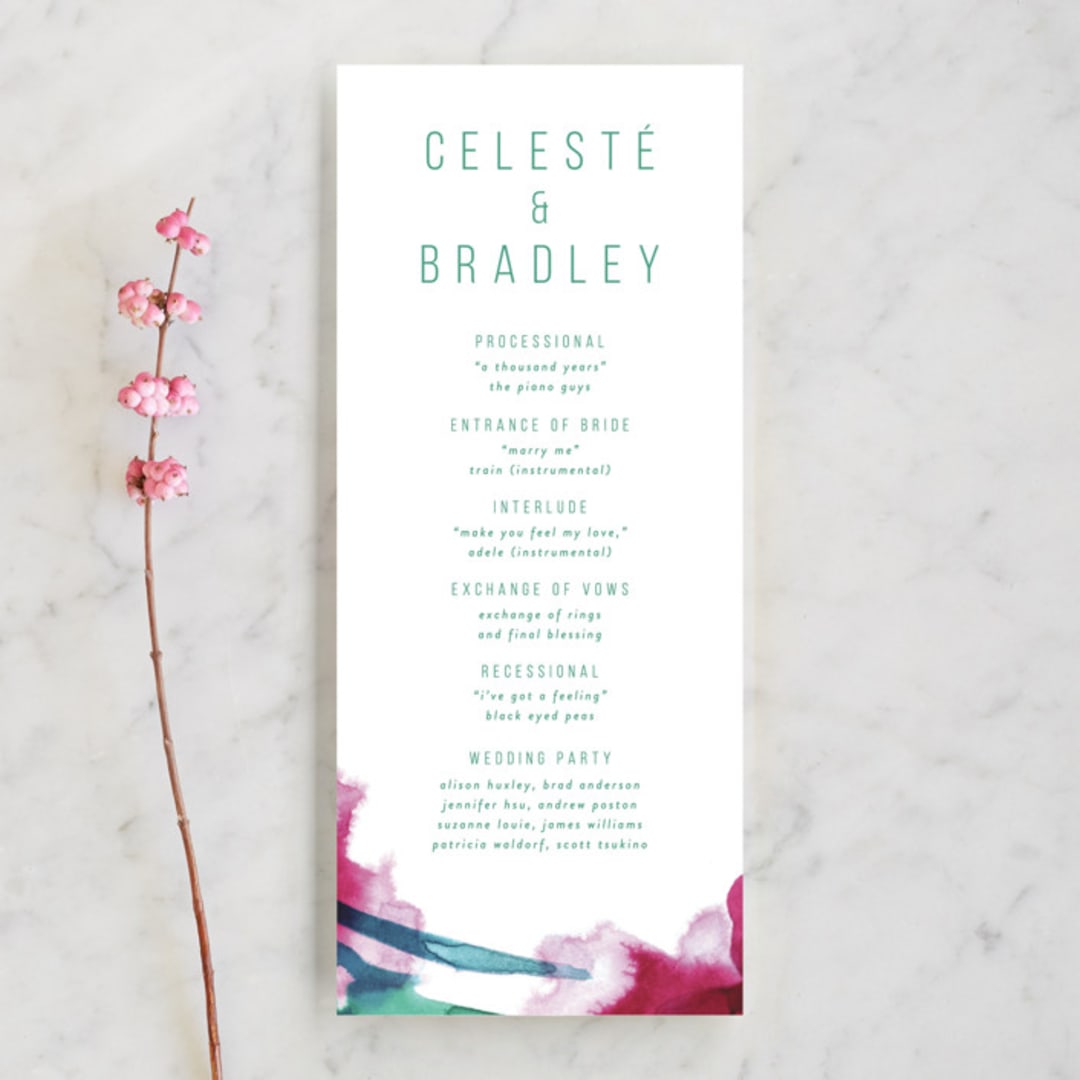 "Airy Blooms" - Wedding Programs in Haute Hibiscus by Simona Camp - Front