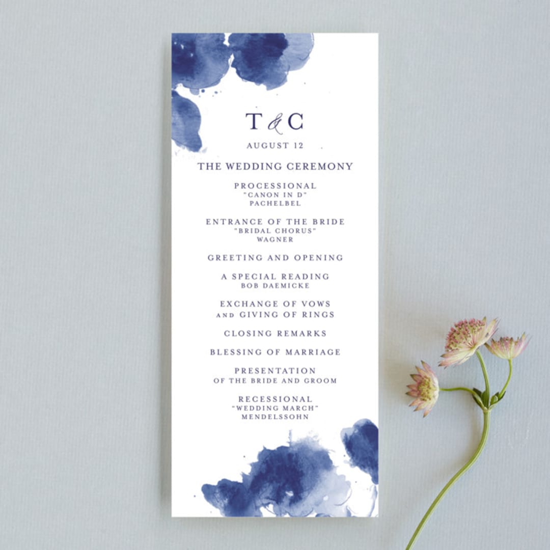 "Cornflower Wedding" - Wedding Programs in Periwinkle by Chris Griffith - Front