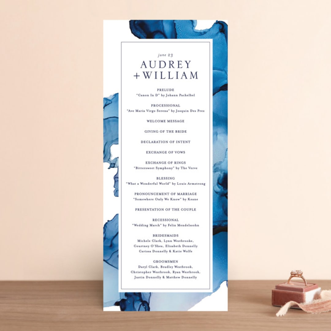 "blue tides" - Wedding Programs in Sea Blue by Erin Deegan - Front