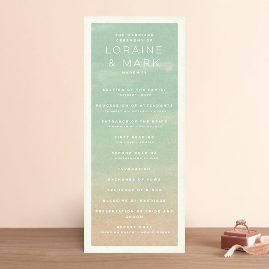 "Postcard from the Desert" - Wedding Programs in Sunset by Pink House Press - Front