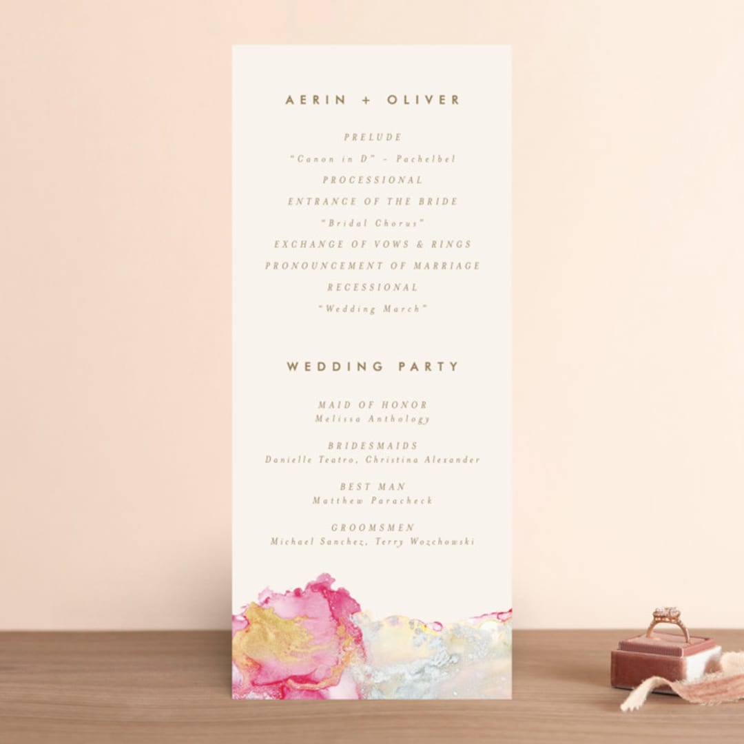"desert chic" - Wedding Programs in Blush by AK Graphics - Front
