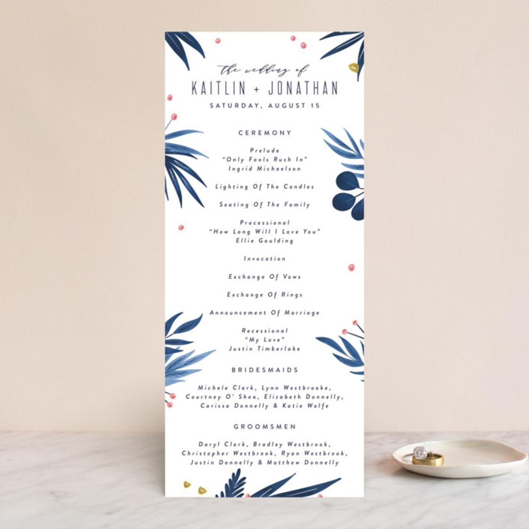 "Paradise" - Wedding Programs in Seaside by Joanna Griffin - Front