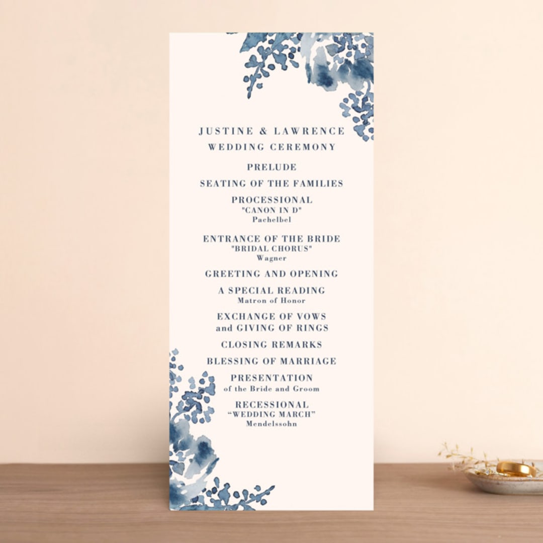 "Southern Comfort" - Wedding Programs in French Blue by Chris Griffith - Front