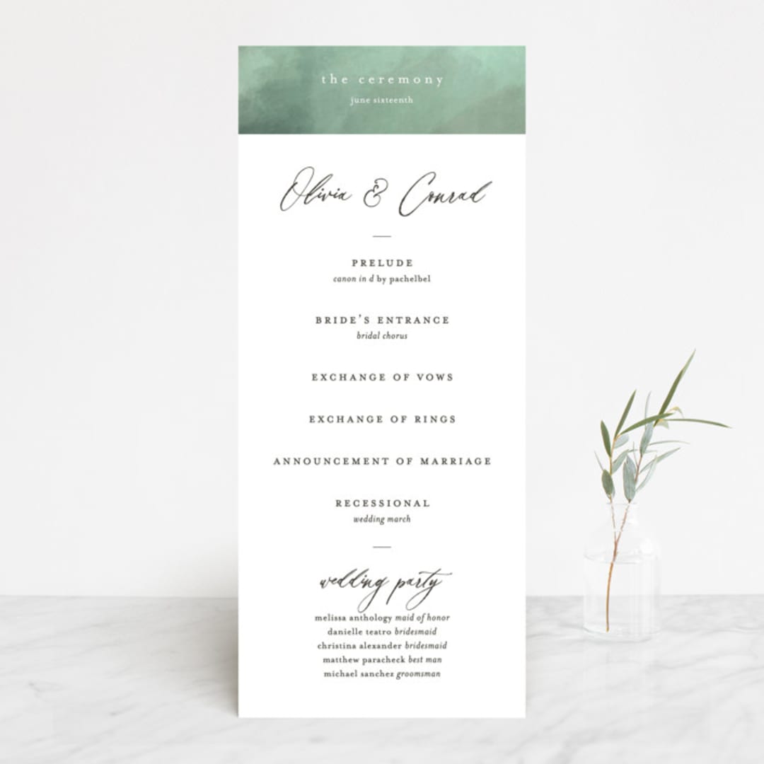 "Meadow" - Wedding Programs in Meadow by Eric Clegg - Front