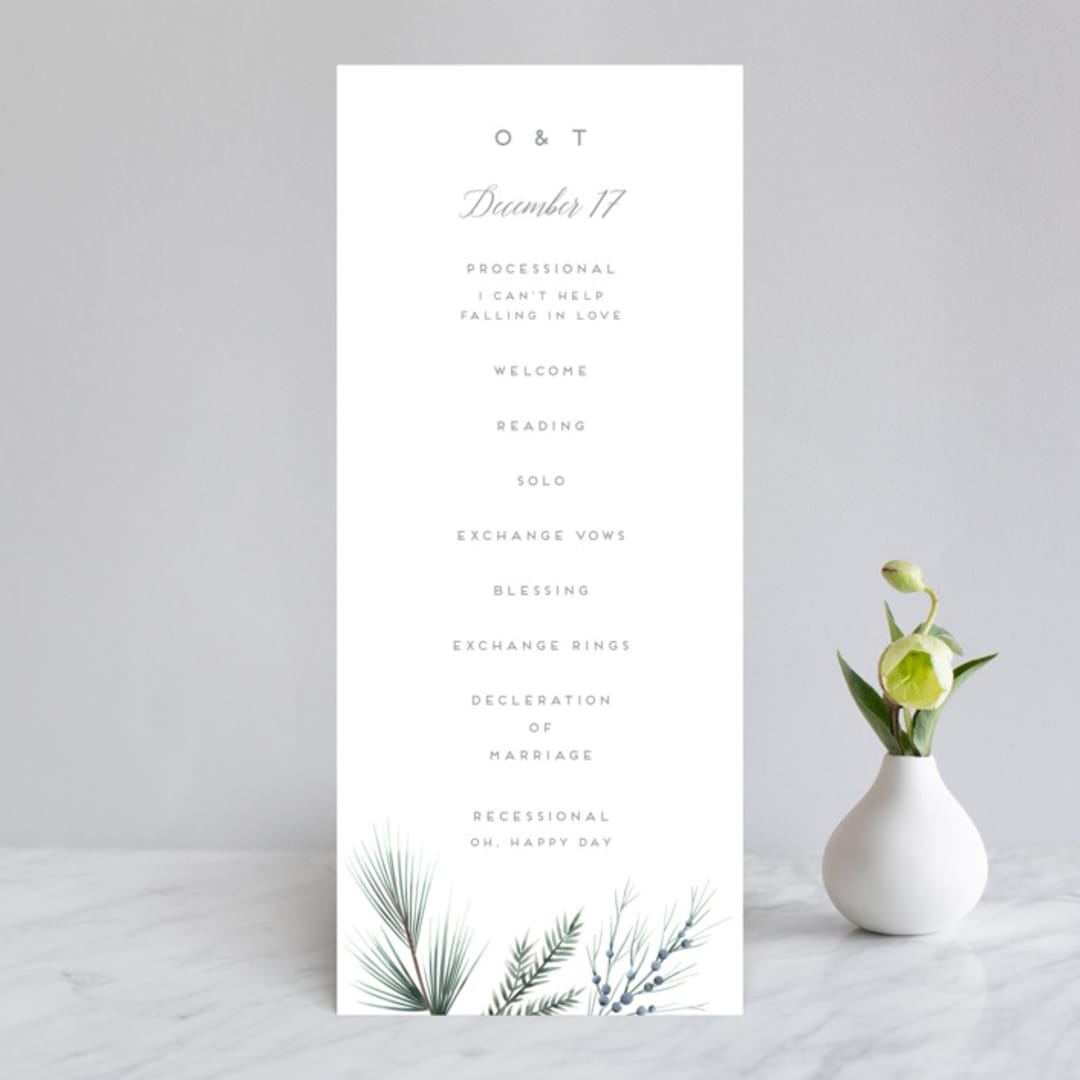 "Winterelle" - Wedding Programs in Cornflower by Petra Kern - Front
