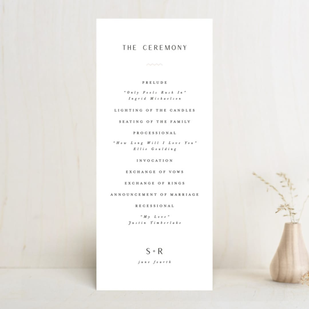 "Adora" - Wedding Programs in Dawn by Leah Bisch - Front