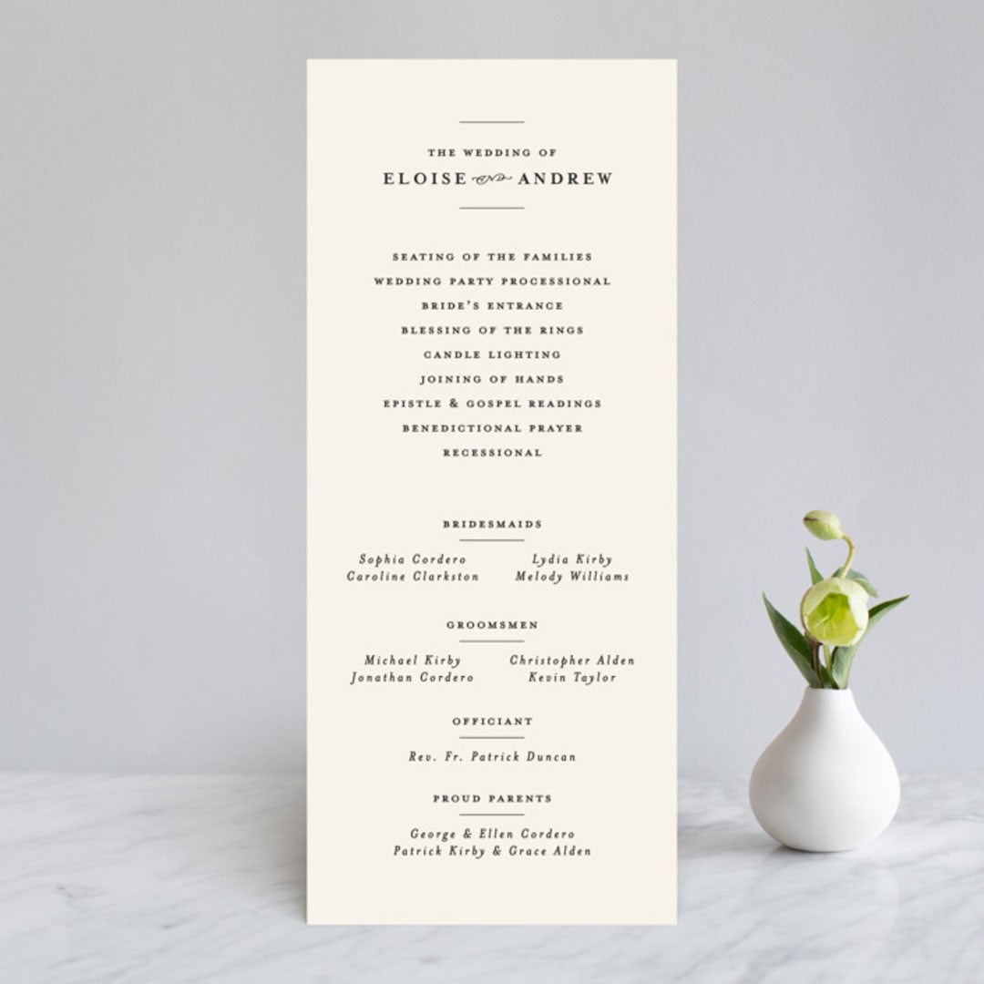 "a grand day" - Wedding Programs in Vanilla by Lea Delaveris - Front