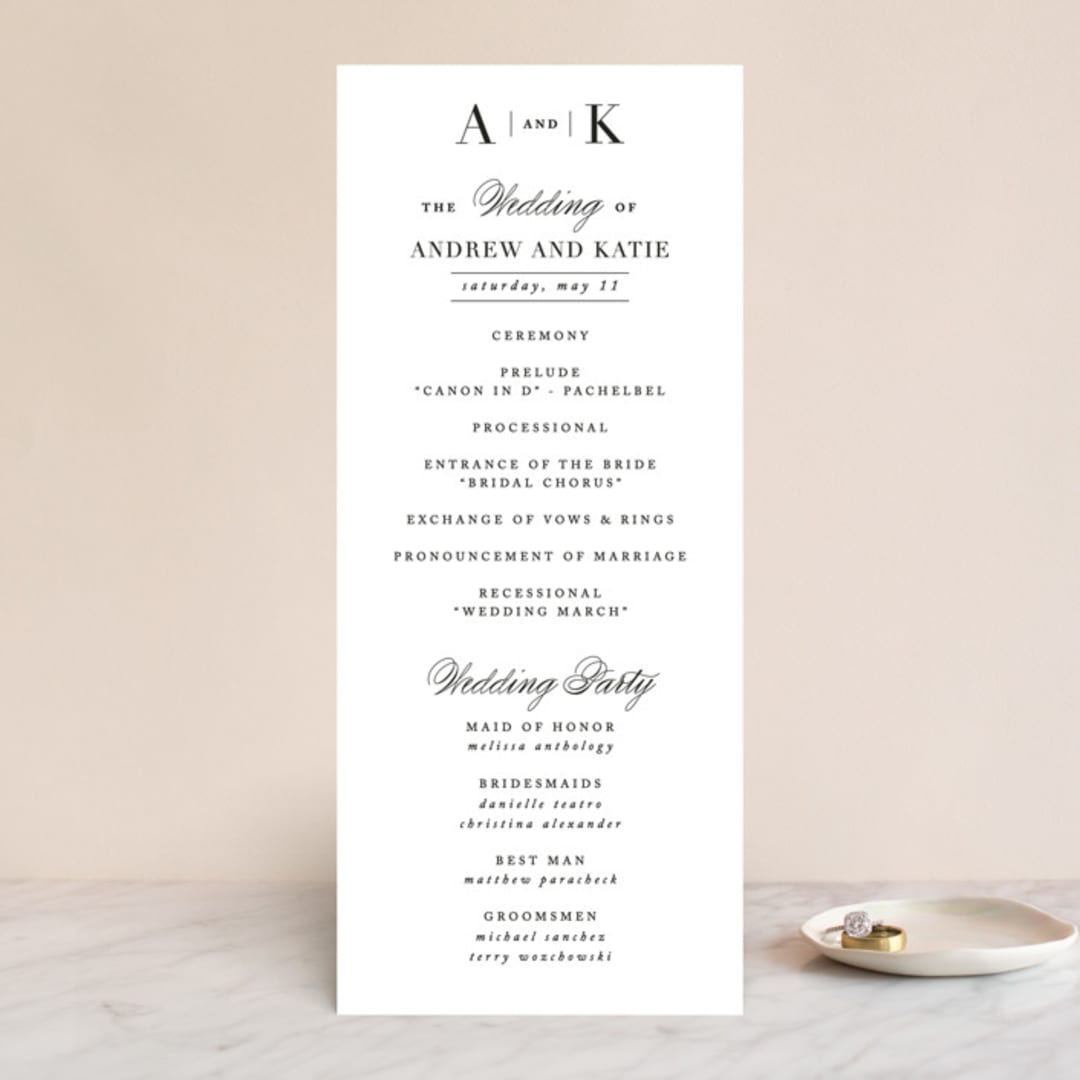 "Typography" - Wedding Programs in Pearl by lena barakat - Front