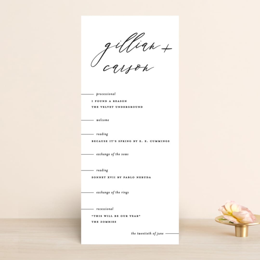 "Villa" - Wedding Programs in Pearl by Chryssi Tsoupanarias - Front