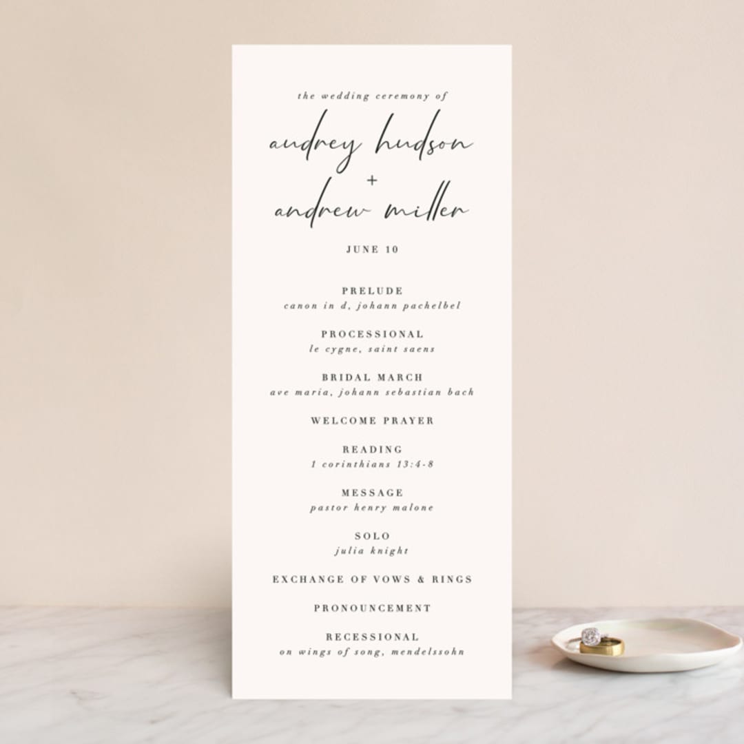 "mod" - Wedding Programs in Creme by Nicoletta Savod - Front