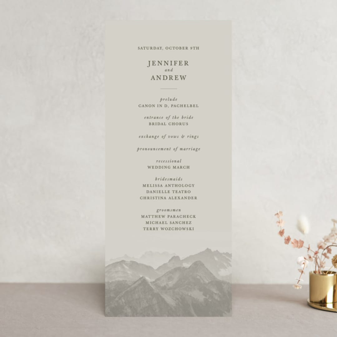 "Modern Mountain" - Wedding Programs in Fog by Stephanie Biller - Front