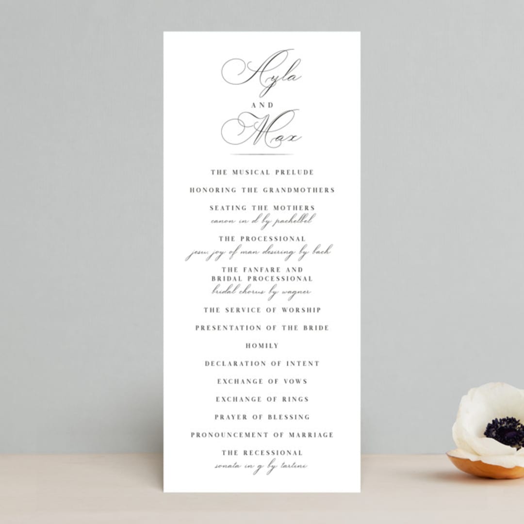 "Sweet Nothings" - Wedding Programs in Linen by Keen Peachy - Front