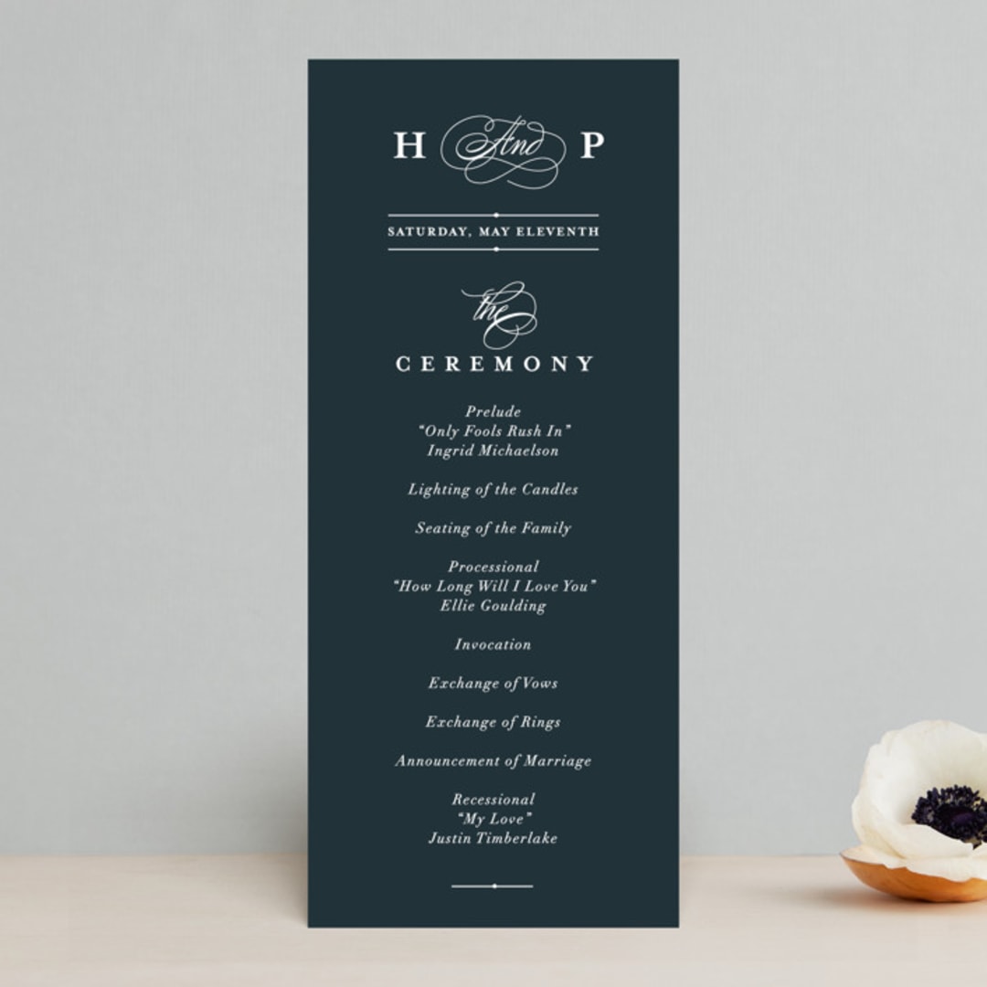 "Traditional" - Wedding Programs in Navy by lena barakat - Front