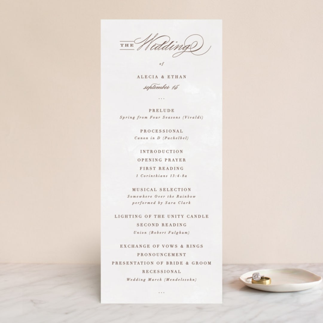 "Sonesta" - Wedding Programs in Mineral by Hooray Creative - Front