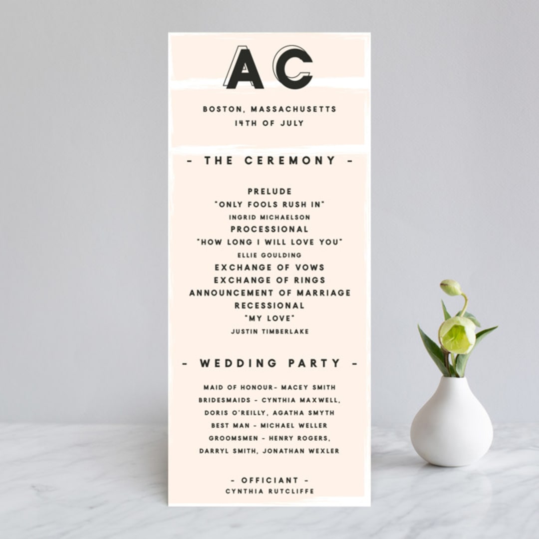 "bold blush" - Wedding Programs in Blush by frances mathys - Front