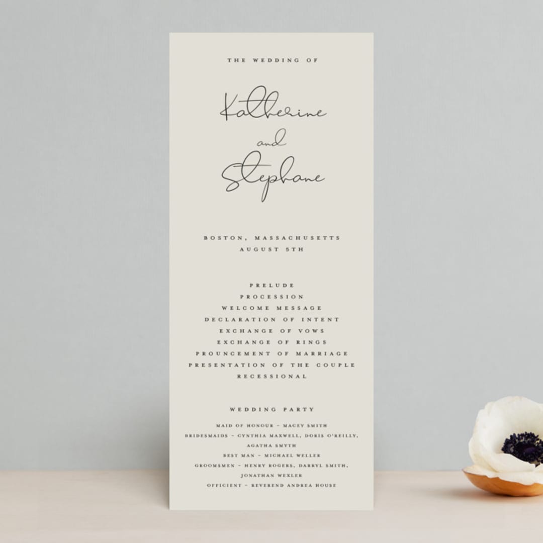 "sweet sweet elegance" - Wedding Programs in Dutch Cream by frances mathys - Front