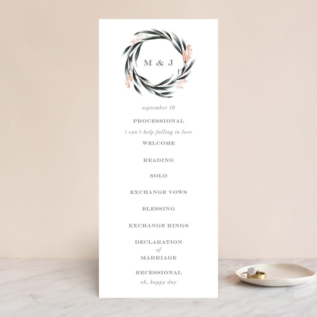 "Maya Rustica" - Wedding Programs in Rose by Petra Kern - Front