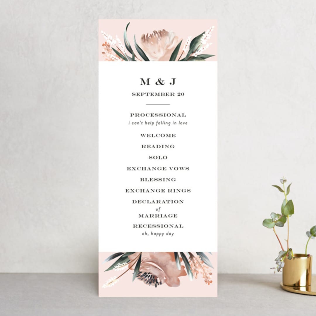 "Rustica" - Wedding Programs in Cantaloupe by Petra Kern - Front