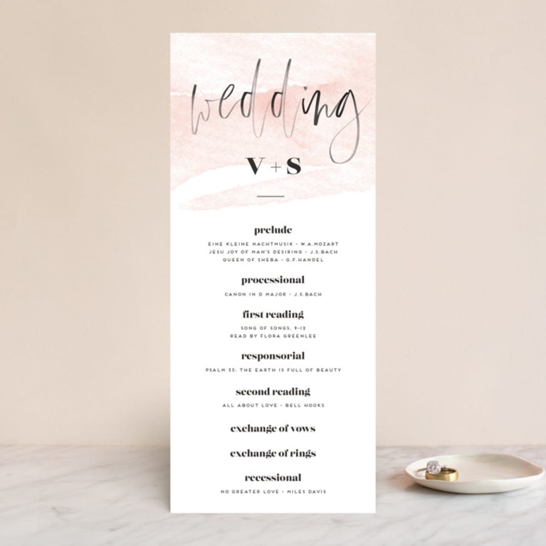 "thespian" - Wedding Programs in Coral by silverscreen studio - Front