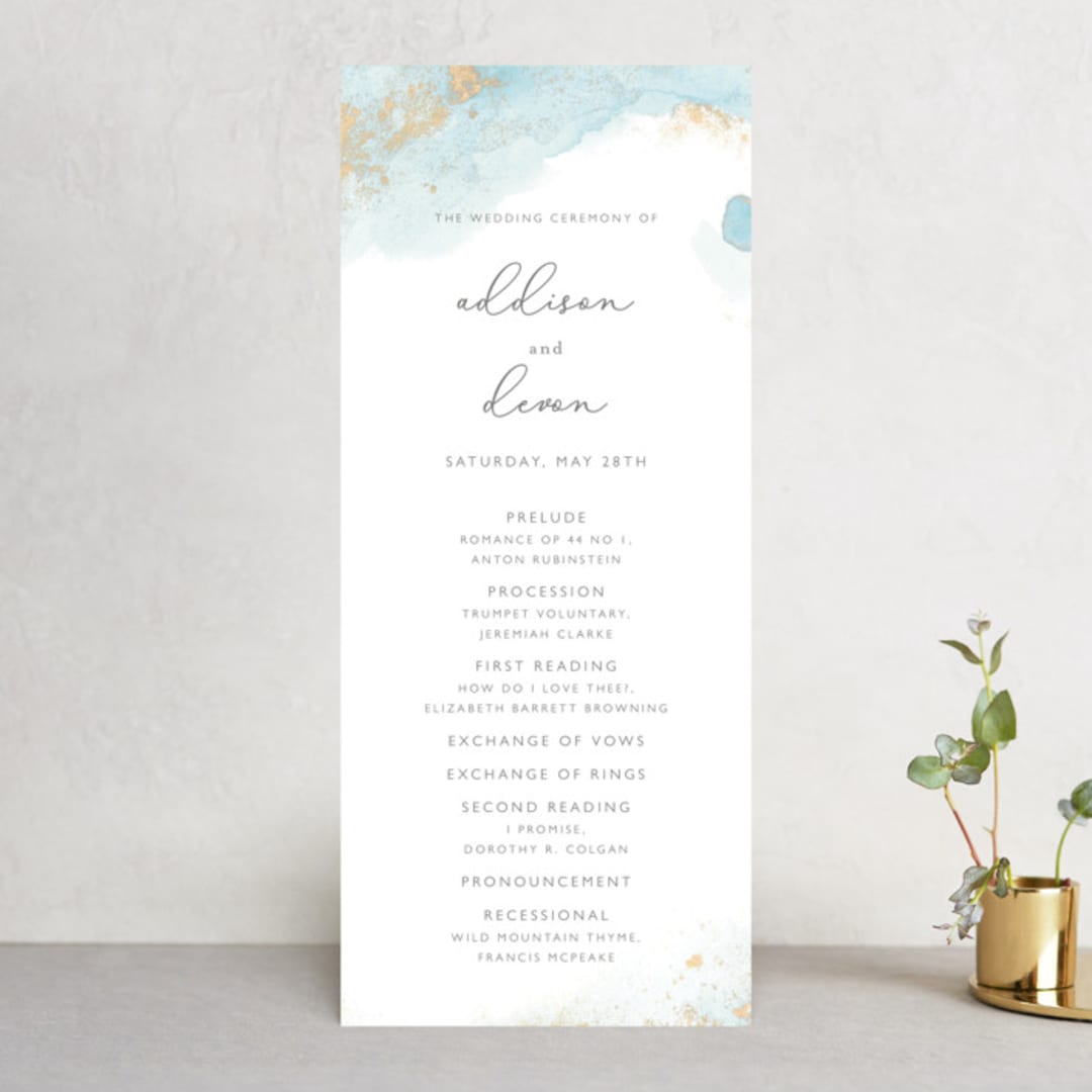 "My tenderness" - Wedding Programs in Topaz by Helen Halik - Front