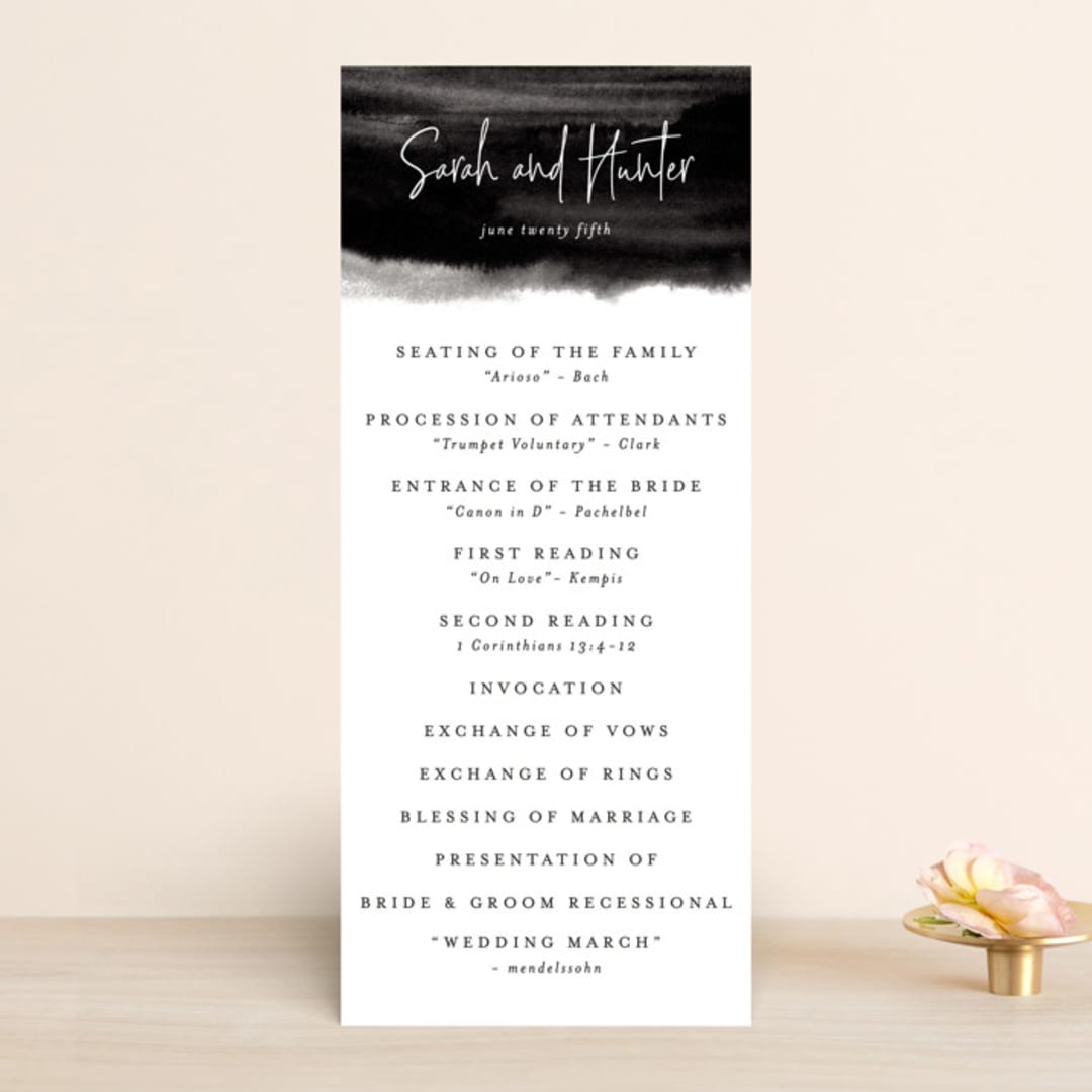 "Eloquent" - Wedding Programs in Coal by Mansi Verma - Front