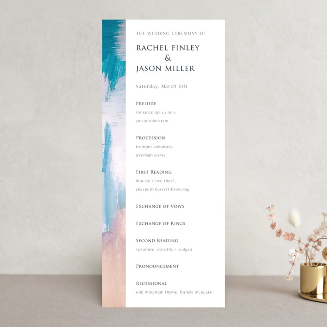 "Sand & Sun" - Wedding Programs in Ocean by Nicole Walsh - Front