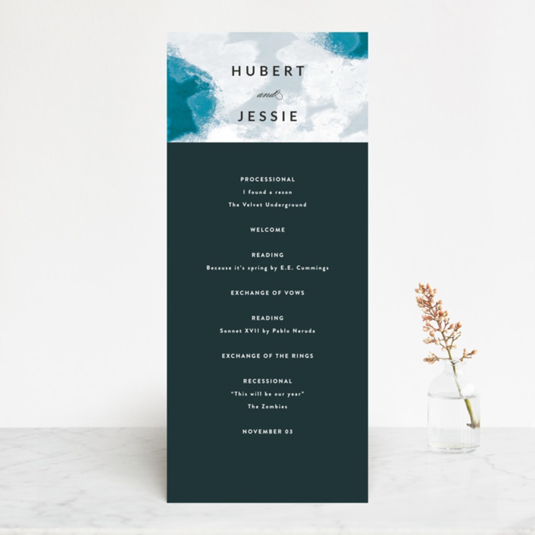 "Cotton Air" - Wedding Programs in Seaside by Lea Velasquez - Front