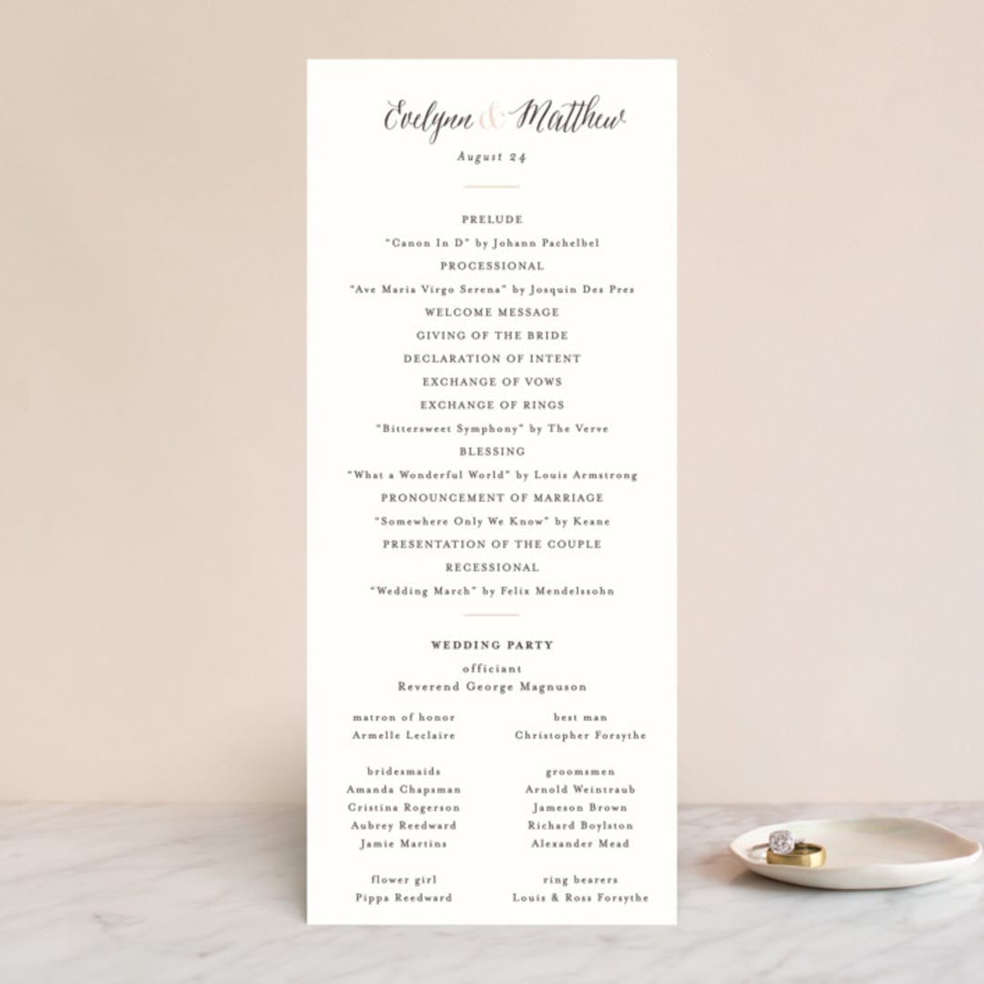 "French Roses" - Wedding Programs in Blush by 2birdstone - Front