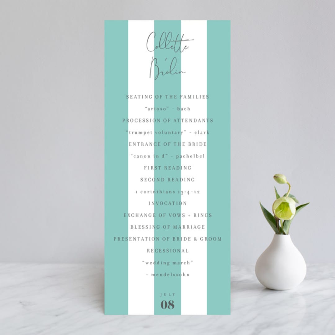 "Summer Palm" - Wedding Programs in Leaf by Baumbirdy - Front