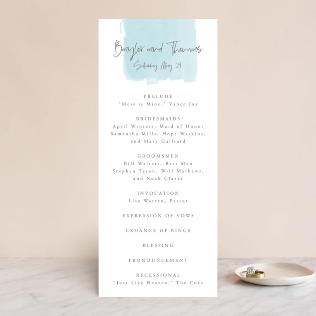 "So Delightful" - Wedding Programs in Sky by Erika Firm - Front