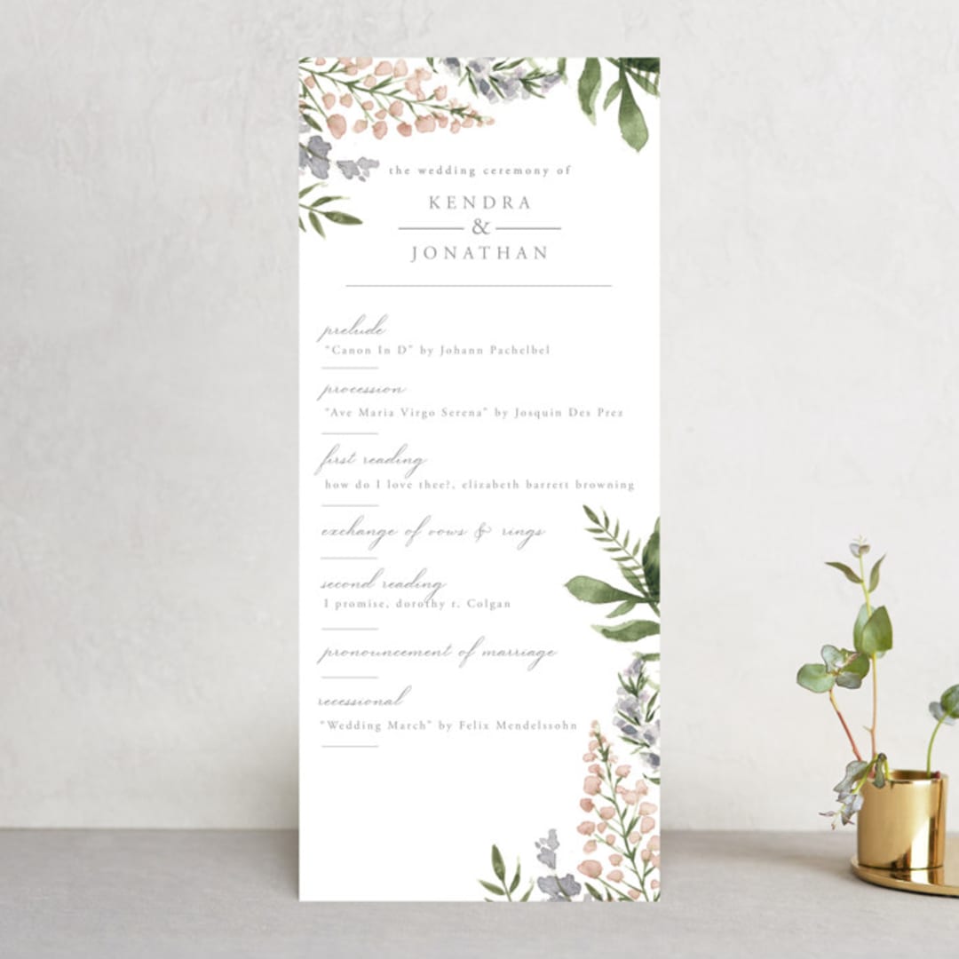"Spring Wildflowers" - Wedding Programs in Garden by Christie Elise - Front