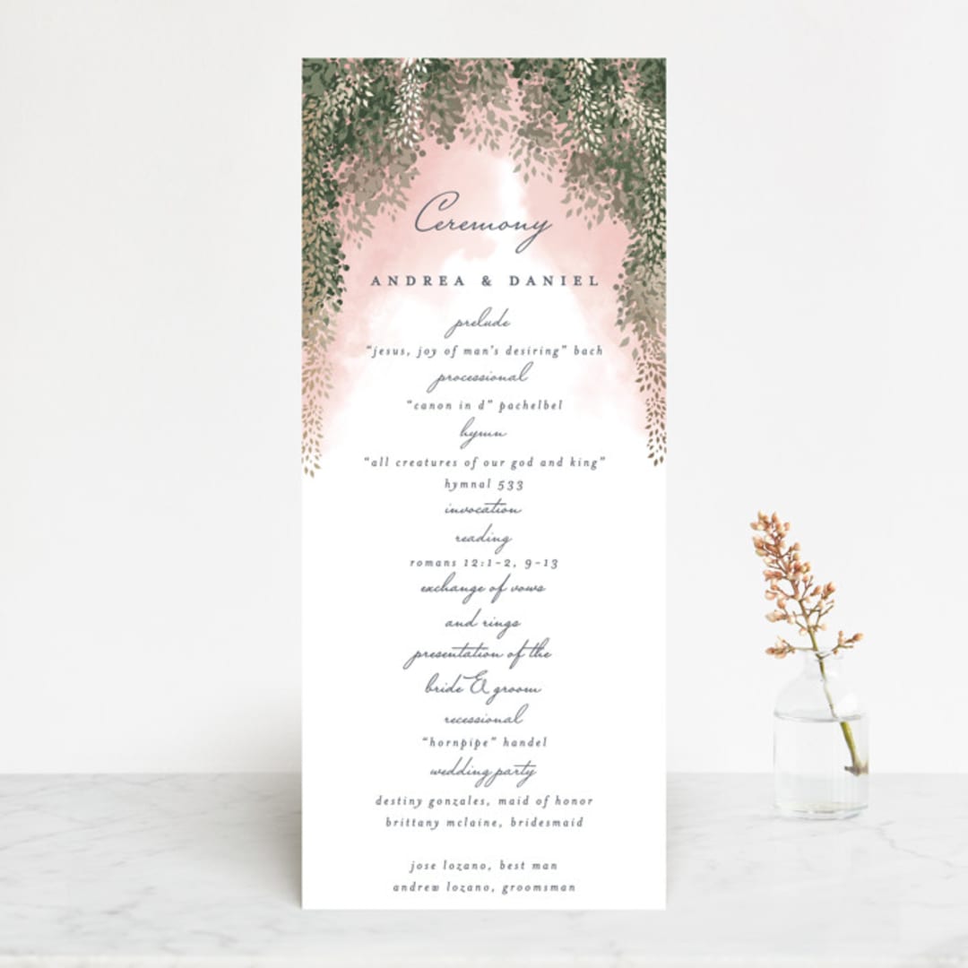 "veil sweet" - Wedding Programs in Blush by Cass Imagines - Front