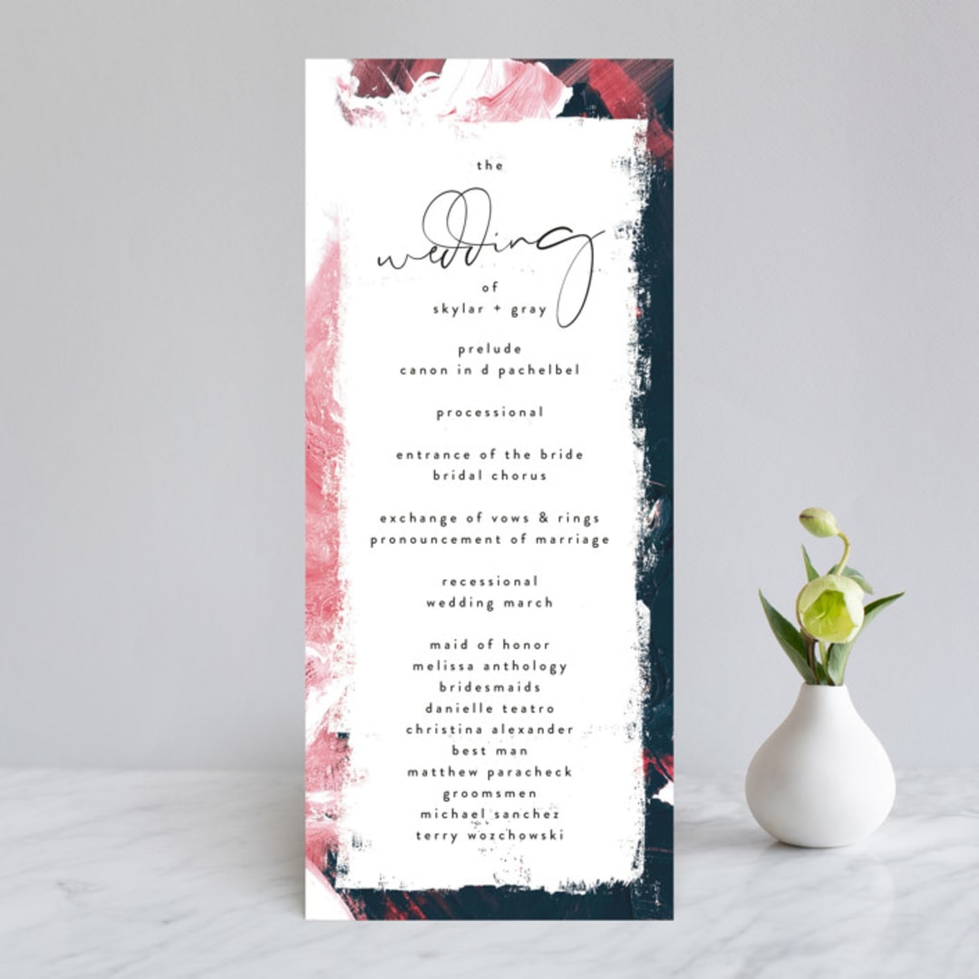 "living coral" - Wedding Programs in Coral by Phrosné Barwood - Front