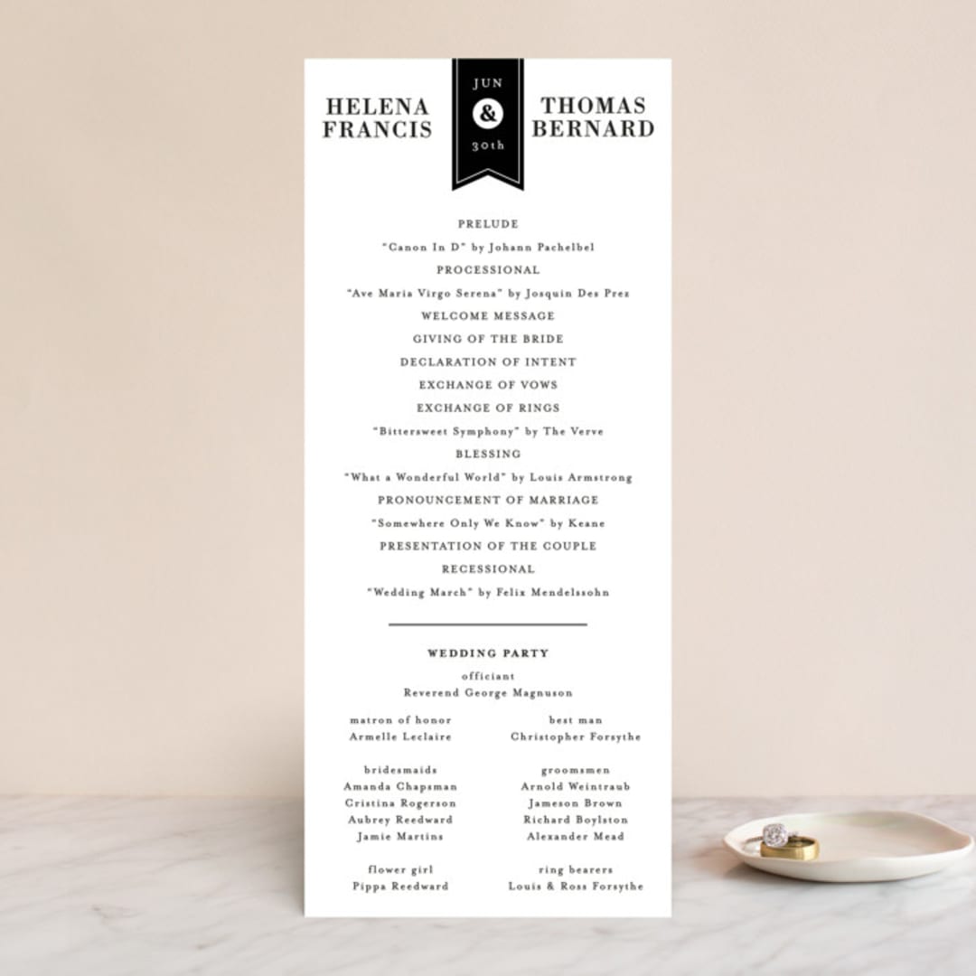 "Helena" - Wedding Programs in Quartz by 2birdstone - Front