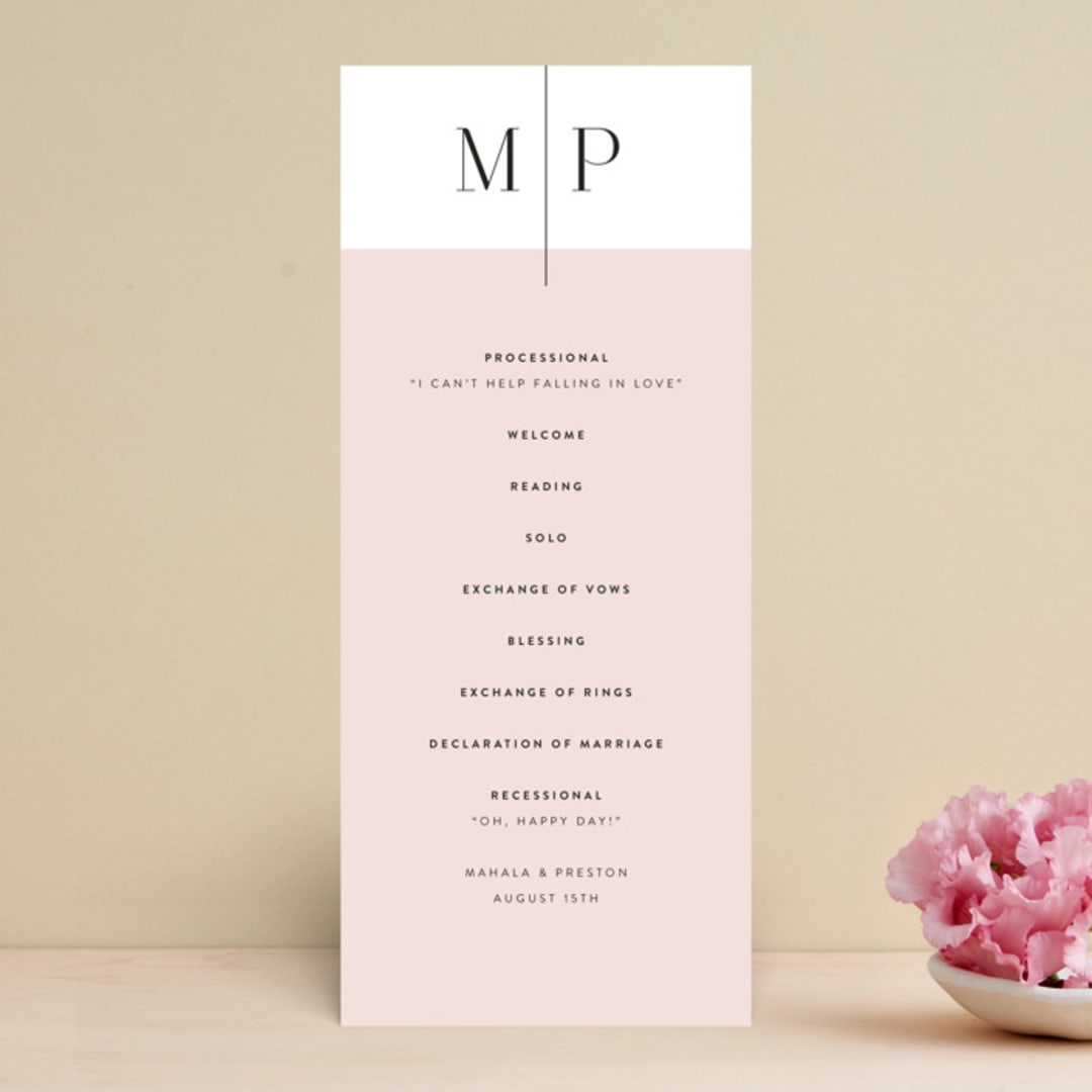 "The Ace" - Wedding Programs in Petal by Rochelle Renee - Front