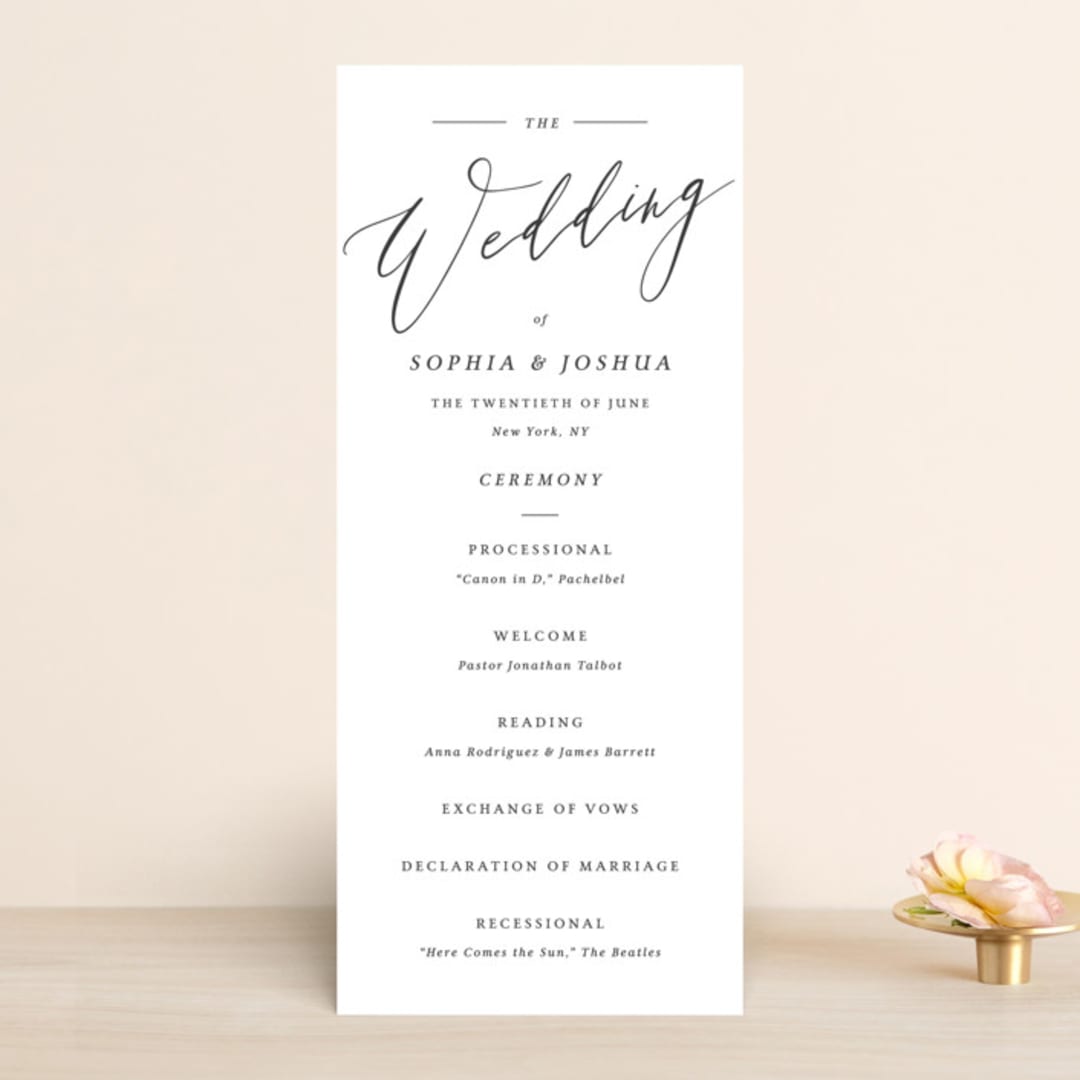 "Crescendo" - Wedding Programs in Snow by Griffinbell Paper Co. - Front