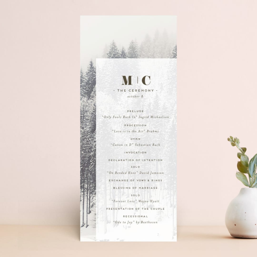 "Torrone" - Wedding Programs in Cedar by chocomocacino - Front