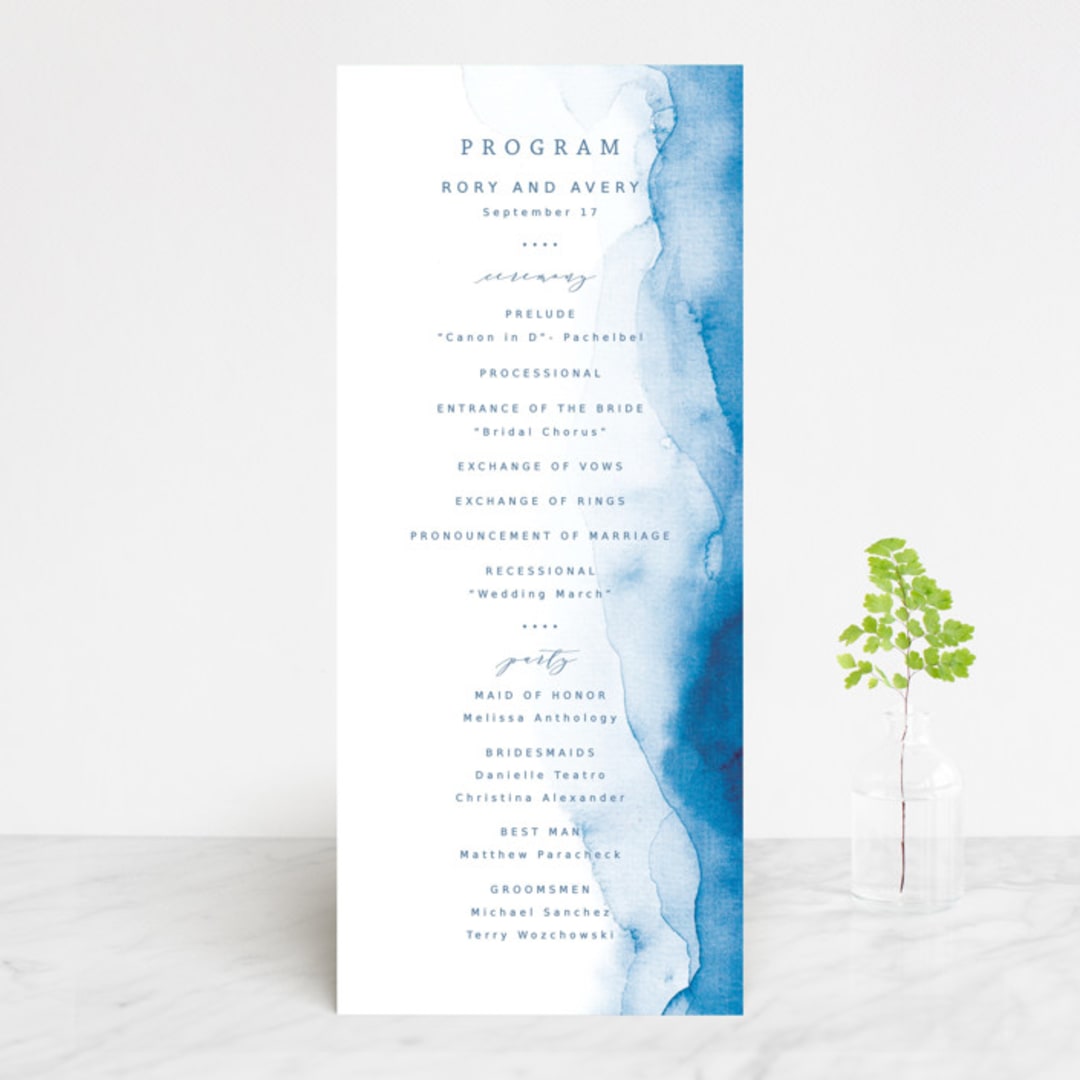 "Watercolor waves" - Wedding Programs in Ocean by Yuliya Evseeva - Front