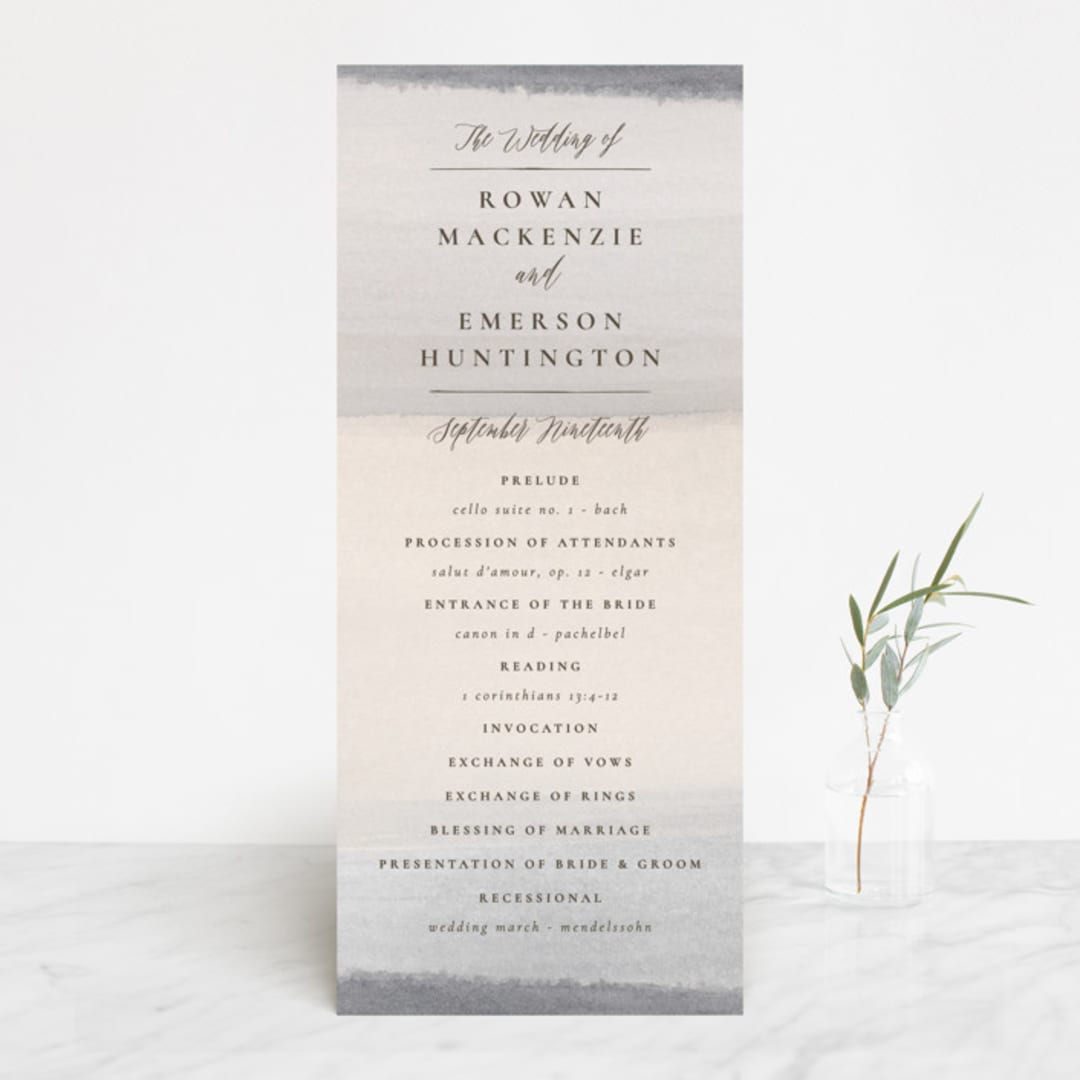 "Sunrise Waves" - Wedding Programs in Ocean by Wildfield Paper Co - Front