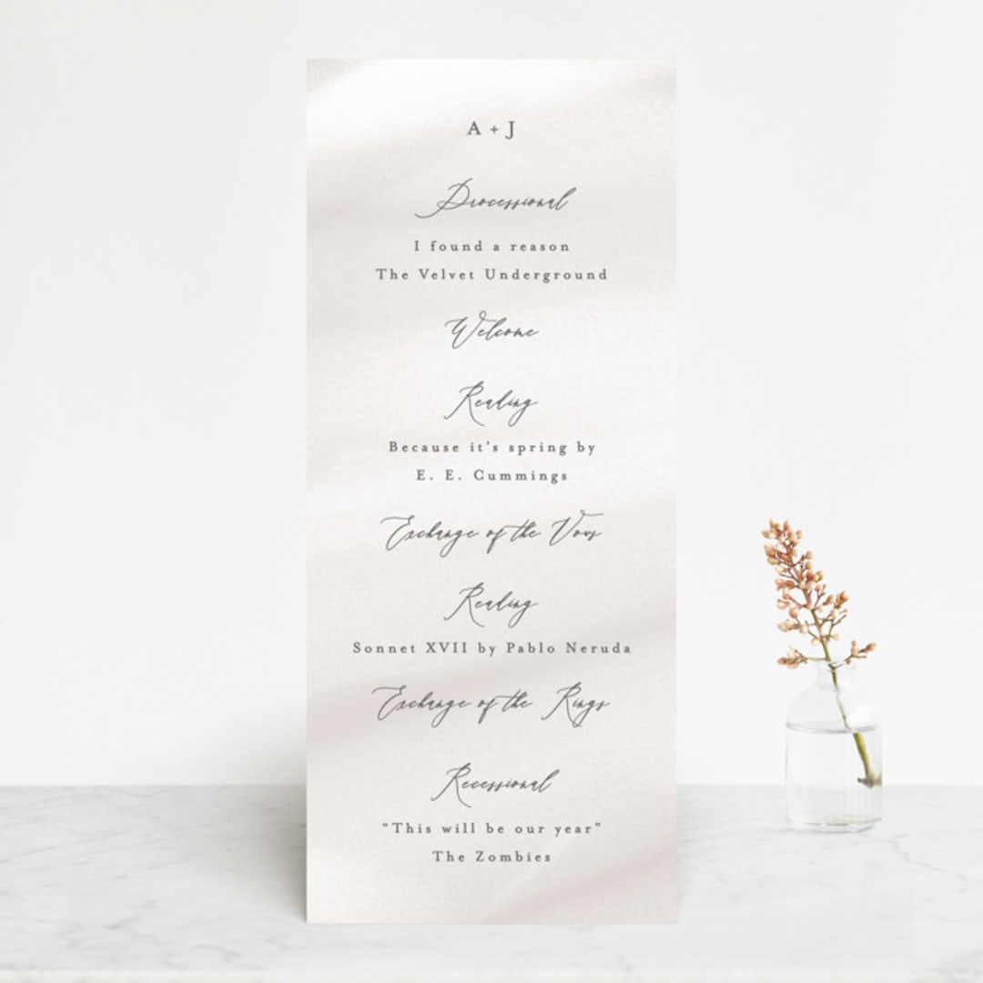 "Overjoyed" - Wedding Programs in Taupe by Ana Sharpe - Front