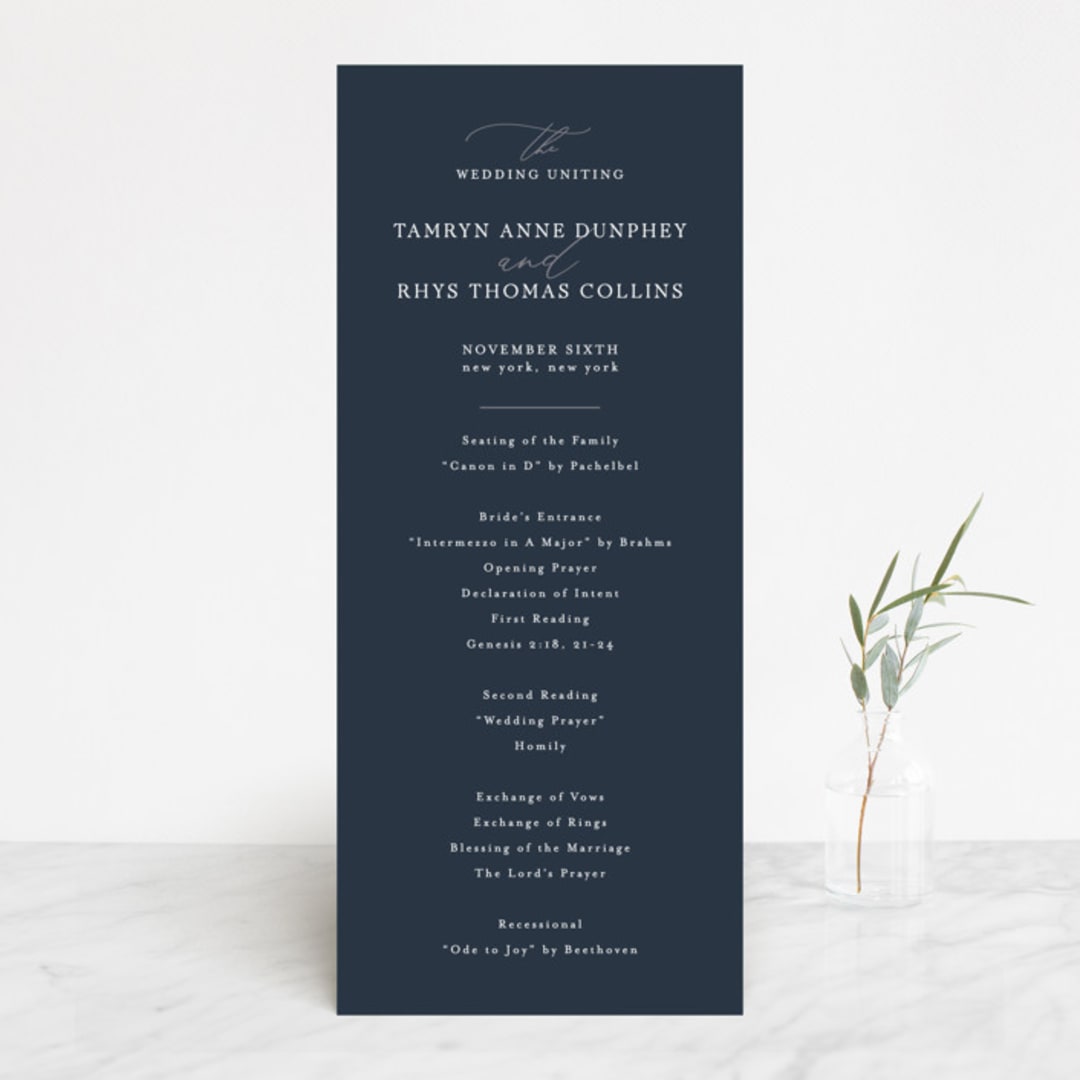 "Waltz" - Wedding Programs in Nightfall by Jula Paper Co. - Front