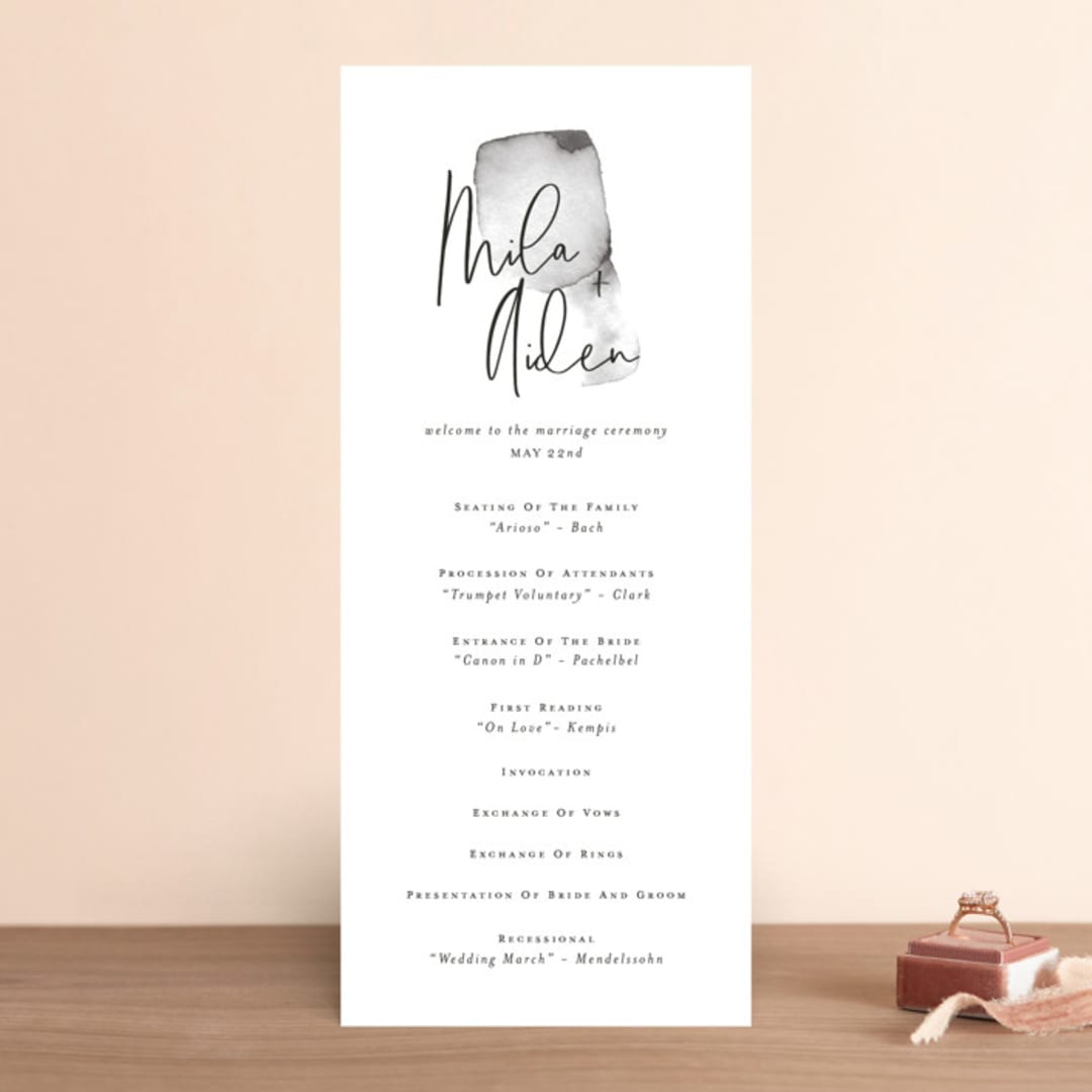 "Moxie" - Wedding Programs in Ink by Design Lotus - Front