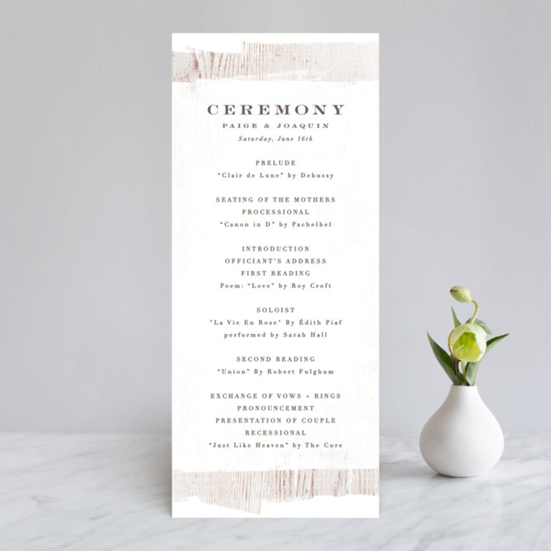 "Barnwood" - Wedding Programs in Ash by Hooray Creative - Front