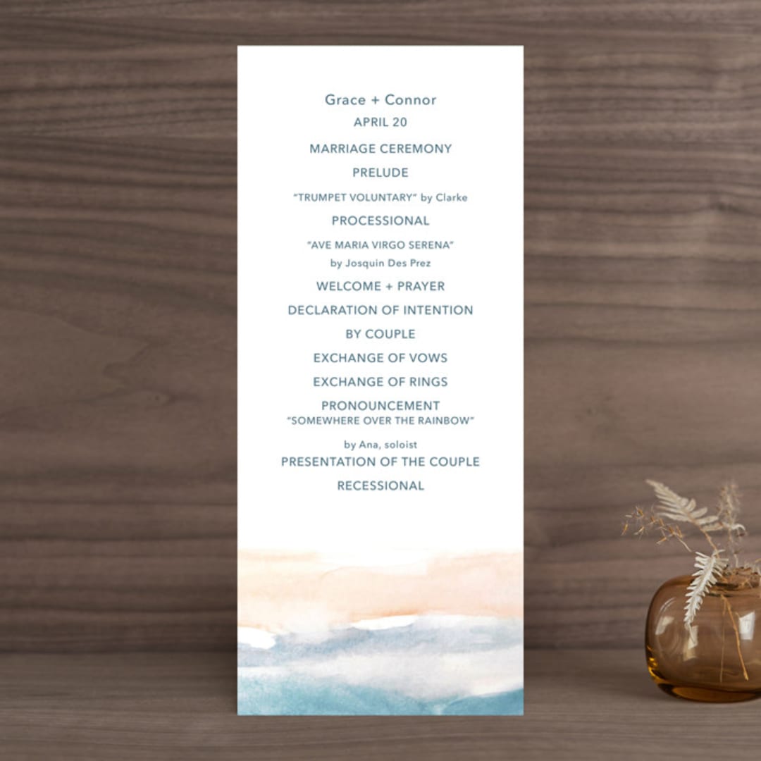 "Sea and Sand" - Wedding Programs in Cortez by Jenny Partrite - Front