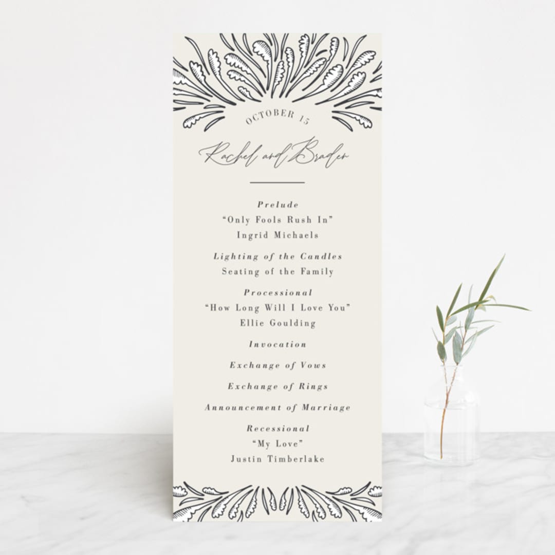 "FancySchmancy" - Wedding Programs in Classic by Jen Owens - Front