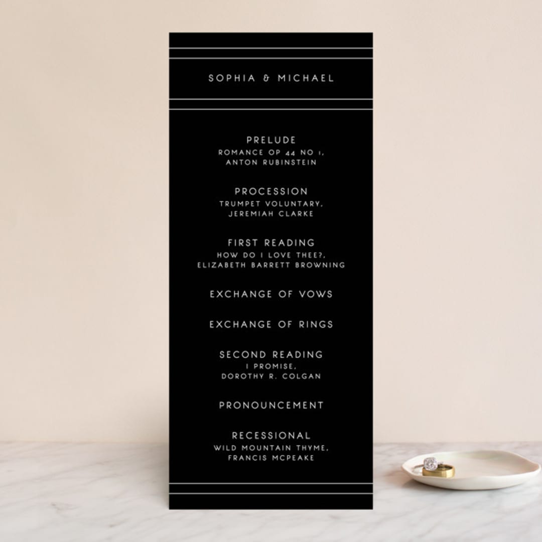 "Vesperum" - Wedding Programs in Slate by GeekInk Design - Front